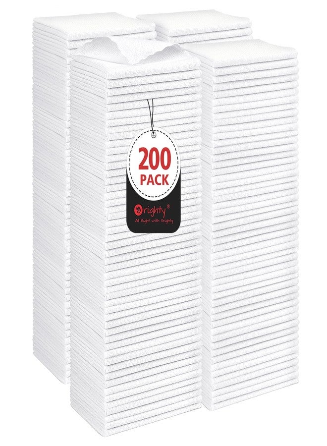 Orighty Cleaning Cloths Bulk, 200 Pack Shop Rags Reusable, Multi-Purpose Shop Towels for Cars, Microfiber Cleaning Rags for Automotive, Mechanic, Kitchen, Lint Free Towels 11.5’’ x 11.5’’, White - Image 1